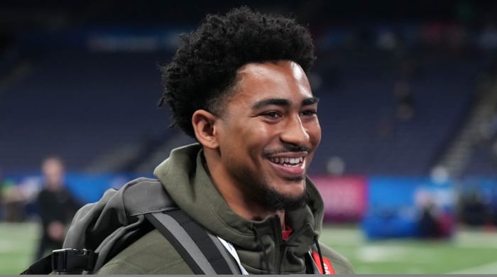 Quarterback Bryce Young at the NFL scouting combine